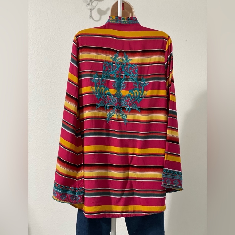 Andree By Unit Open Cardigan Western Boho Embroidery Size Large - Picture 2 of 12